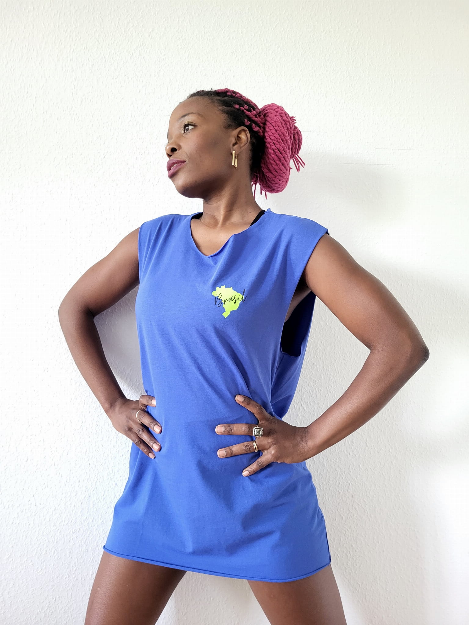 Sleeveless T-shirt BRASIL Blue