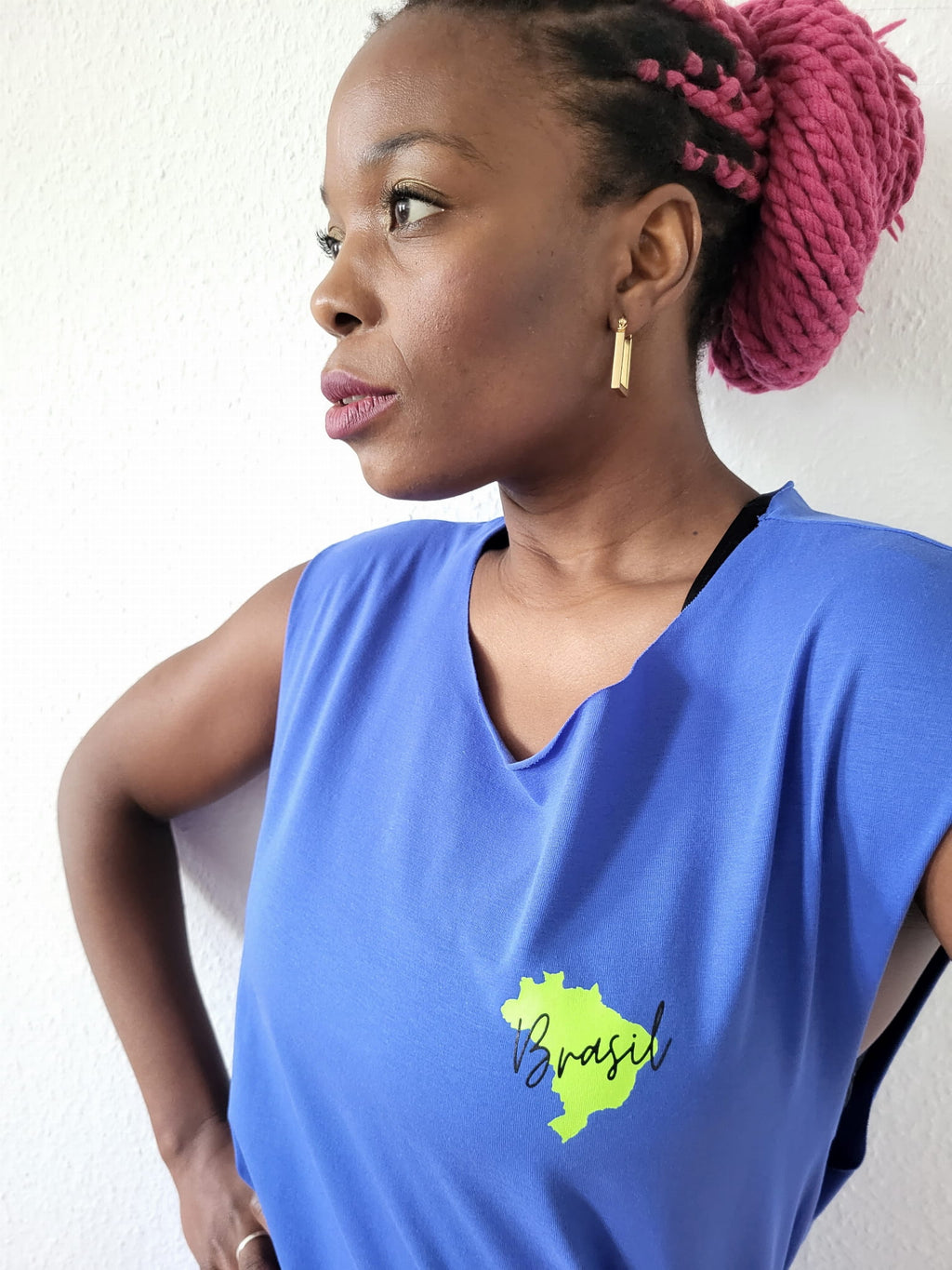 Sleeveless T-shirt BRASIL Blue