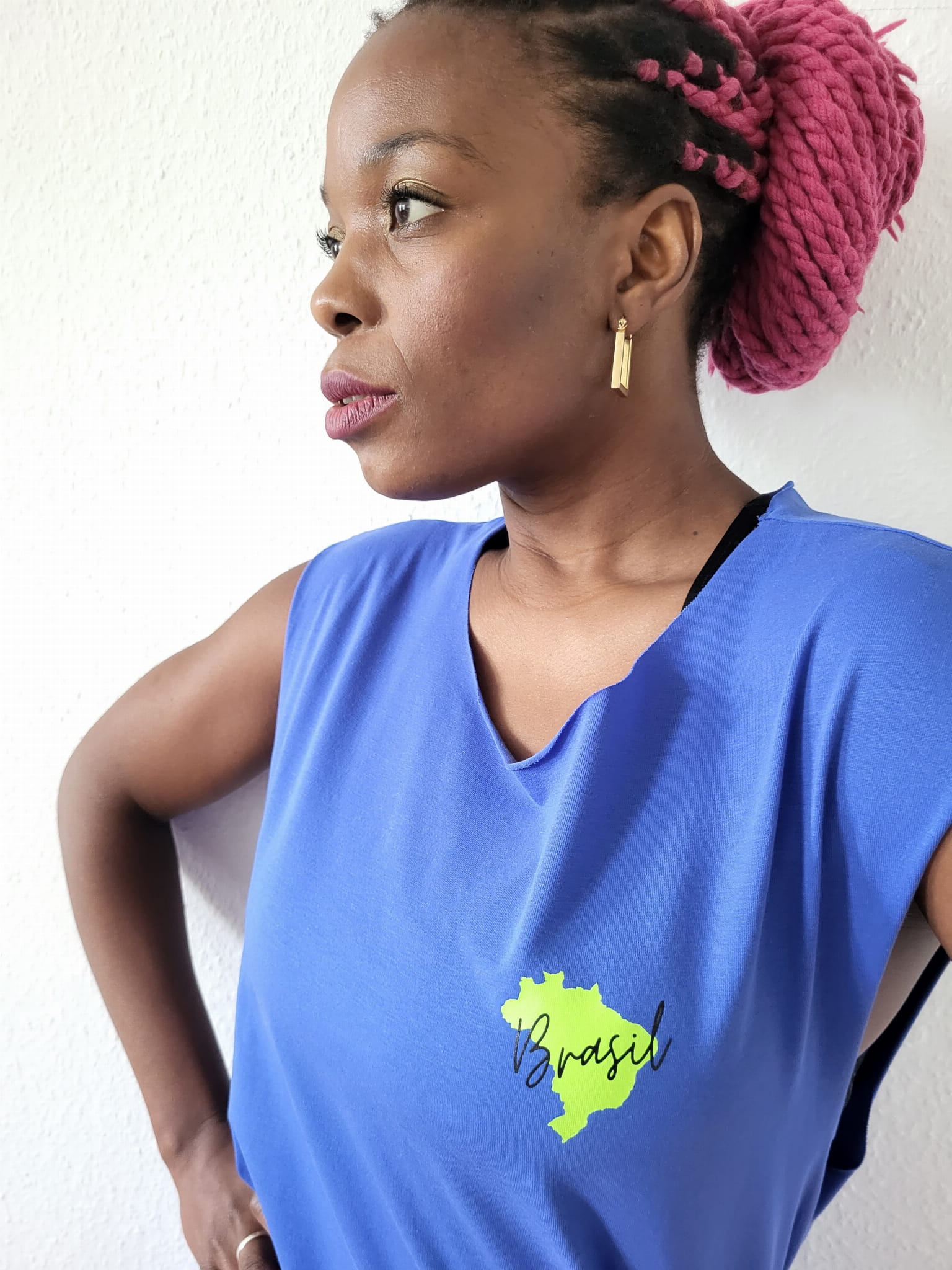 Sleeveless T-shirt BRASIL Blue