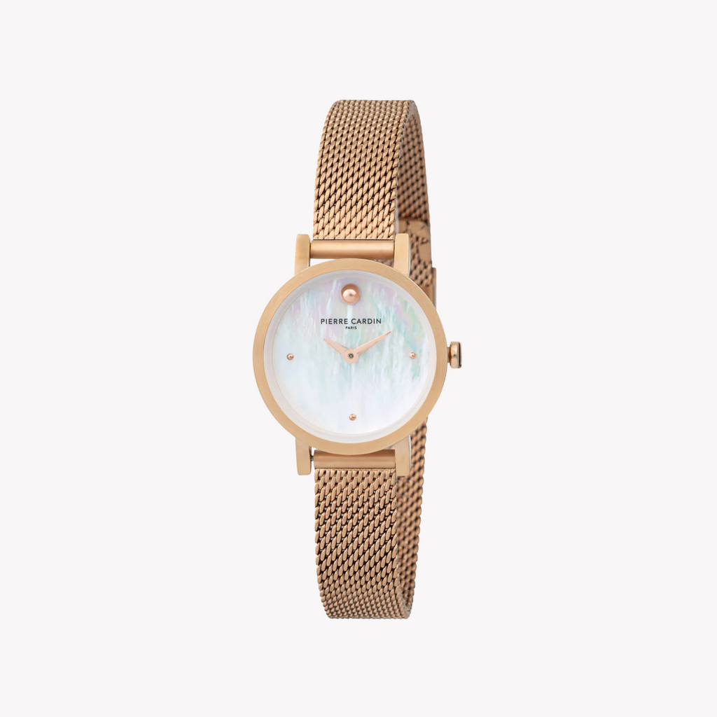 Pierre Cardin Women's Rose Gold Watch, White Dial | Ccm.0524