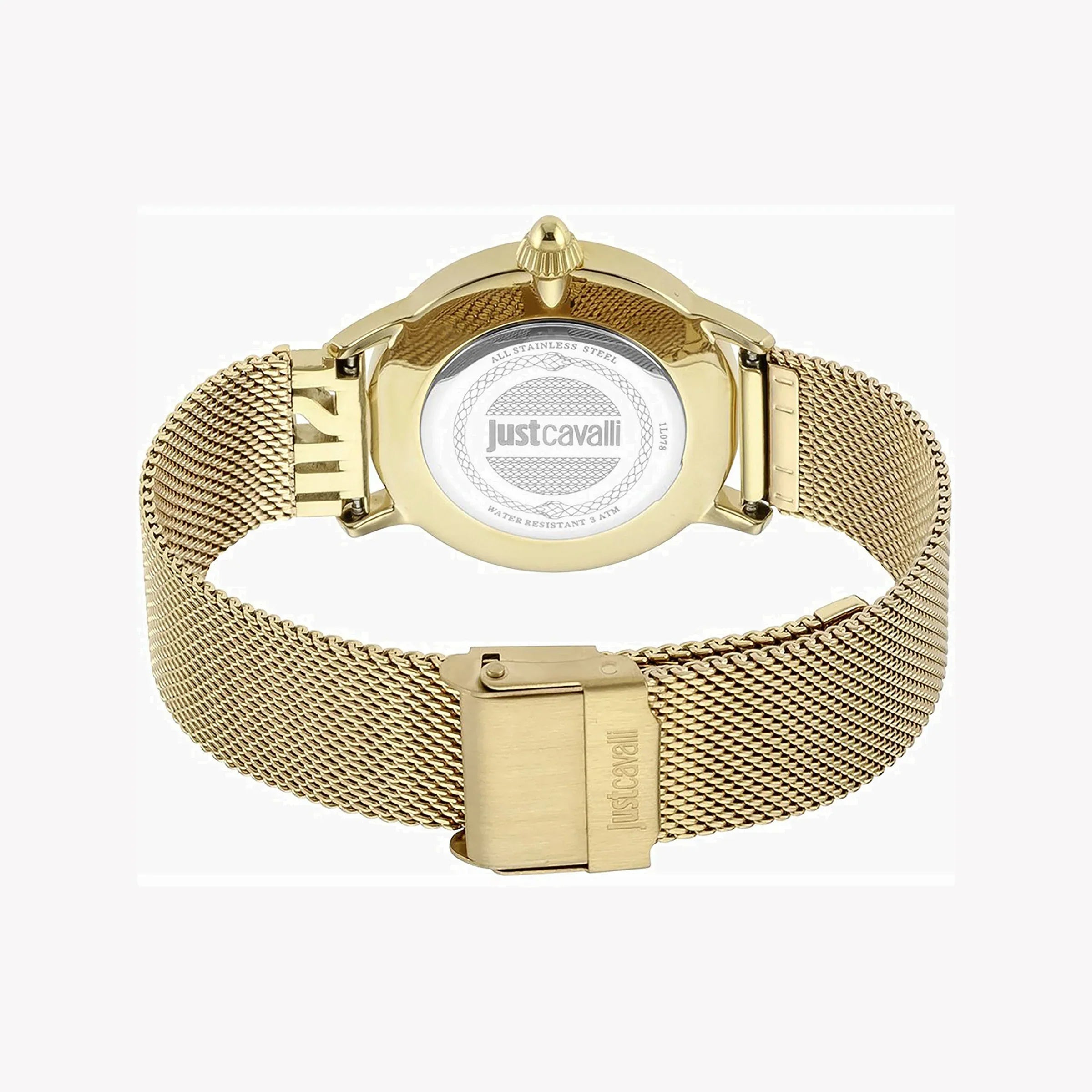 Just Cavalli Women's Gold Stainless Steel Watch, Silver Dial | Jc1l078m0065