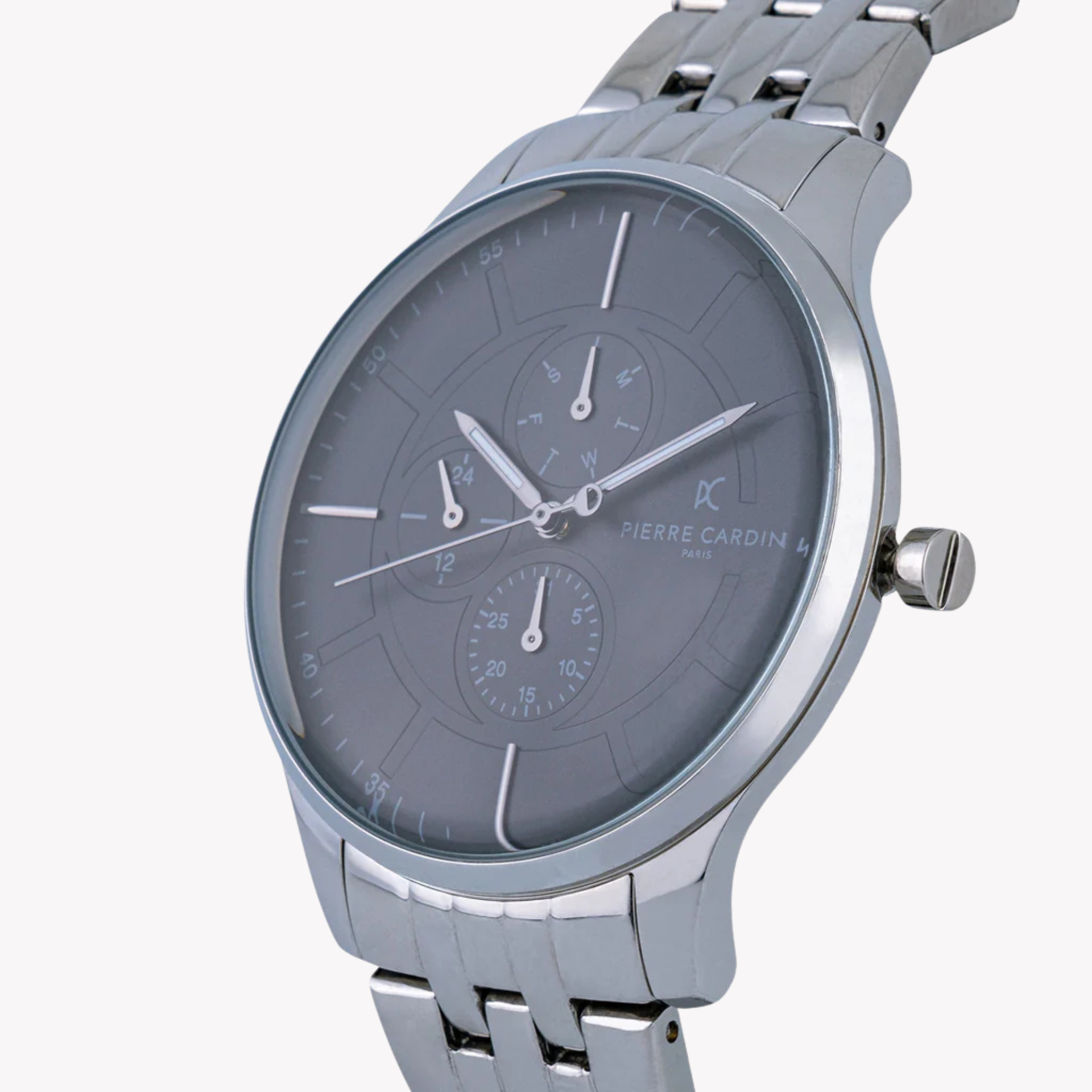 Pierre Cardin Men's Silver Watch, Black Dial | Pc902731f108