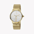 Just Cavalli Women's Gold Stainless Steel Watch, Silver Dial | Jc1l078m0065