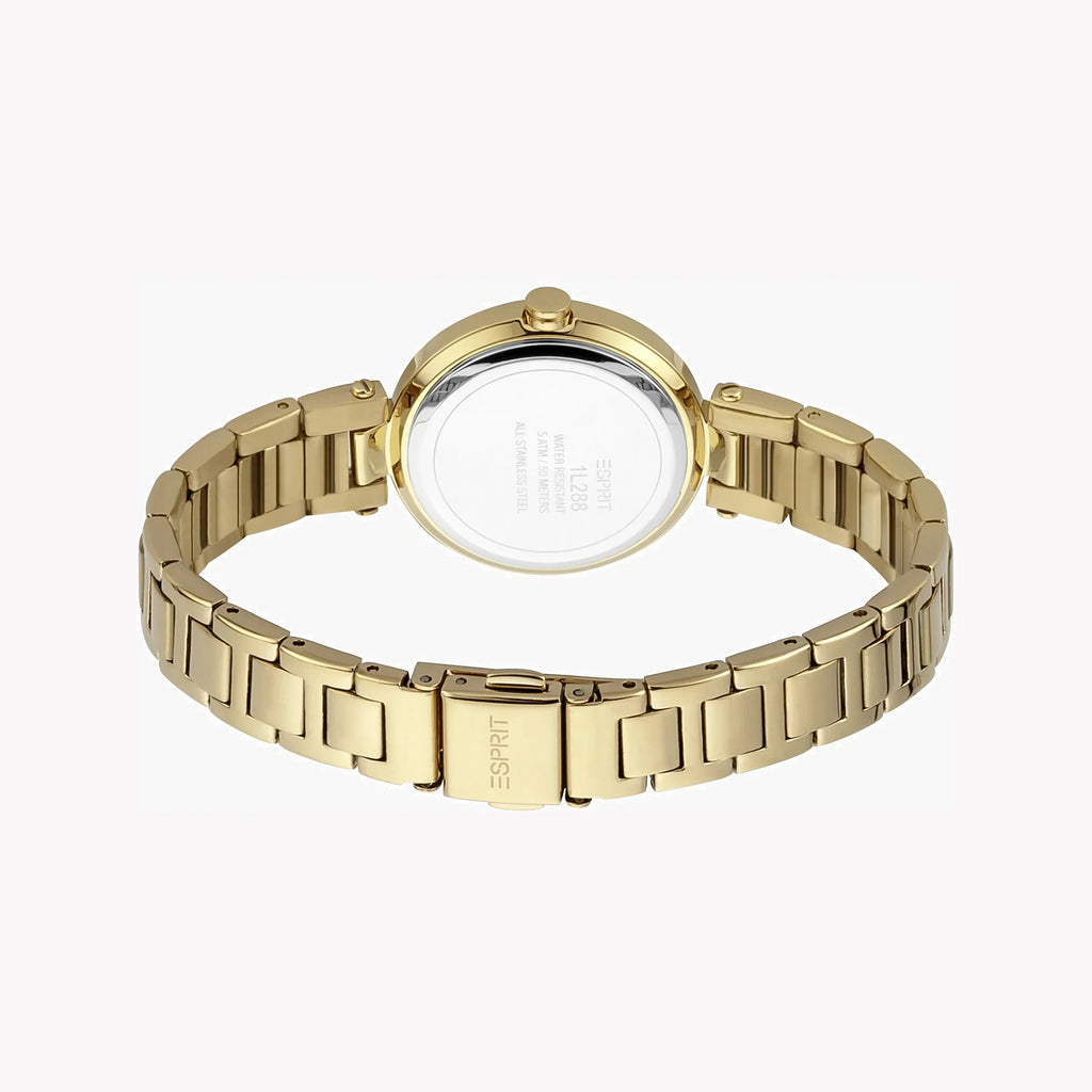 Esprit Women's Gold Stainless Steel Watch, White Dial | Es1l060m0125