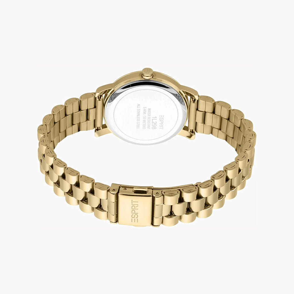 Esprit Women's Gold Stainless Steel Watch, Champagne Dial | ES1L298M0065