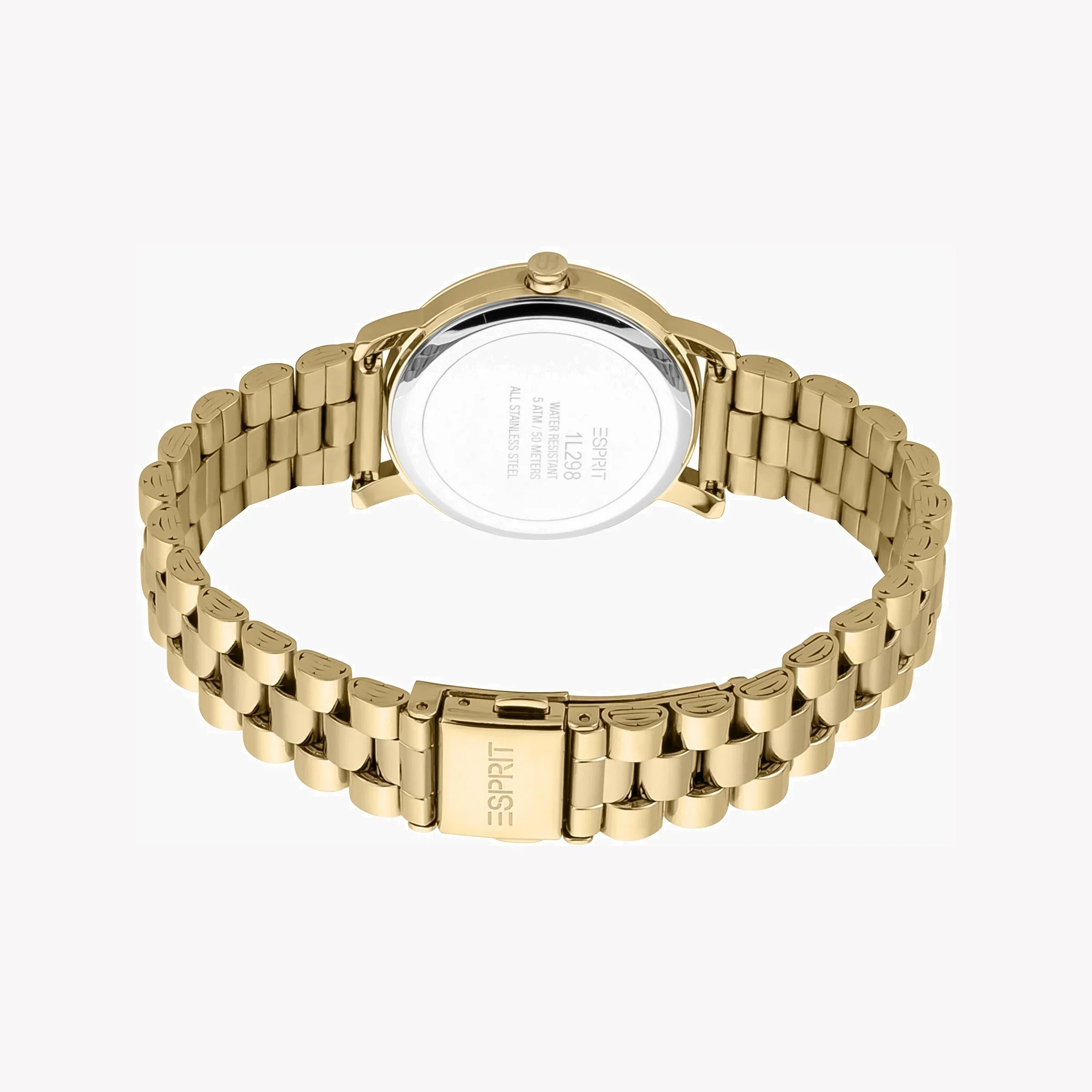 Esprit Women's Gold Stainless Steel Watch, Champagne Dial | ES1L298M0065