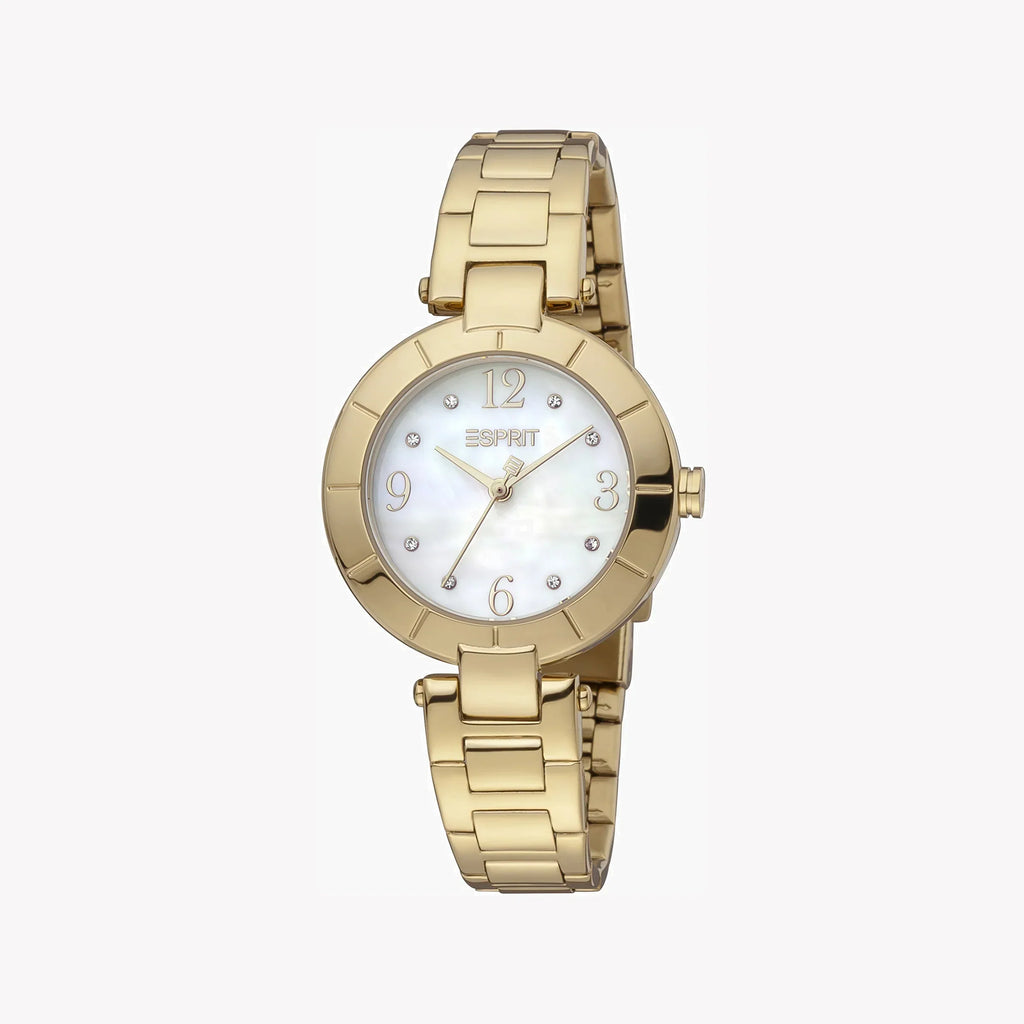 Esprit Women's Gold Stainless Steel Watch, White Dial | Es1l060m0125