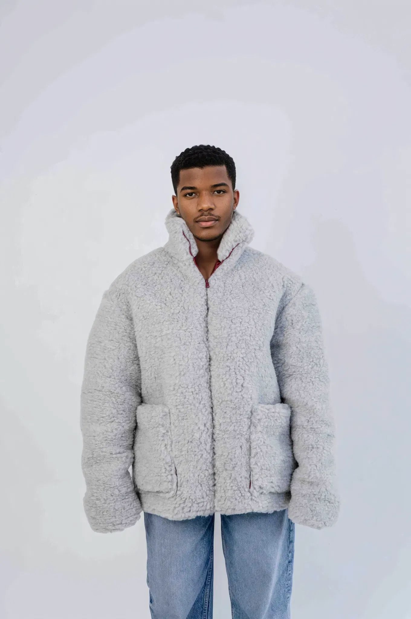 Men's Oversized Wool Jacket - Charcoal
