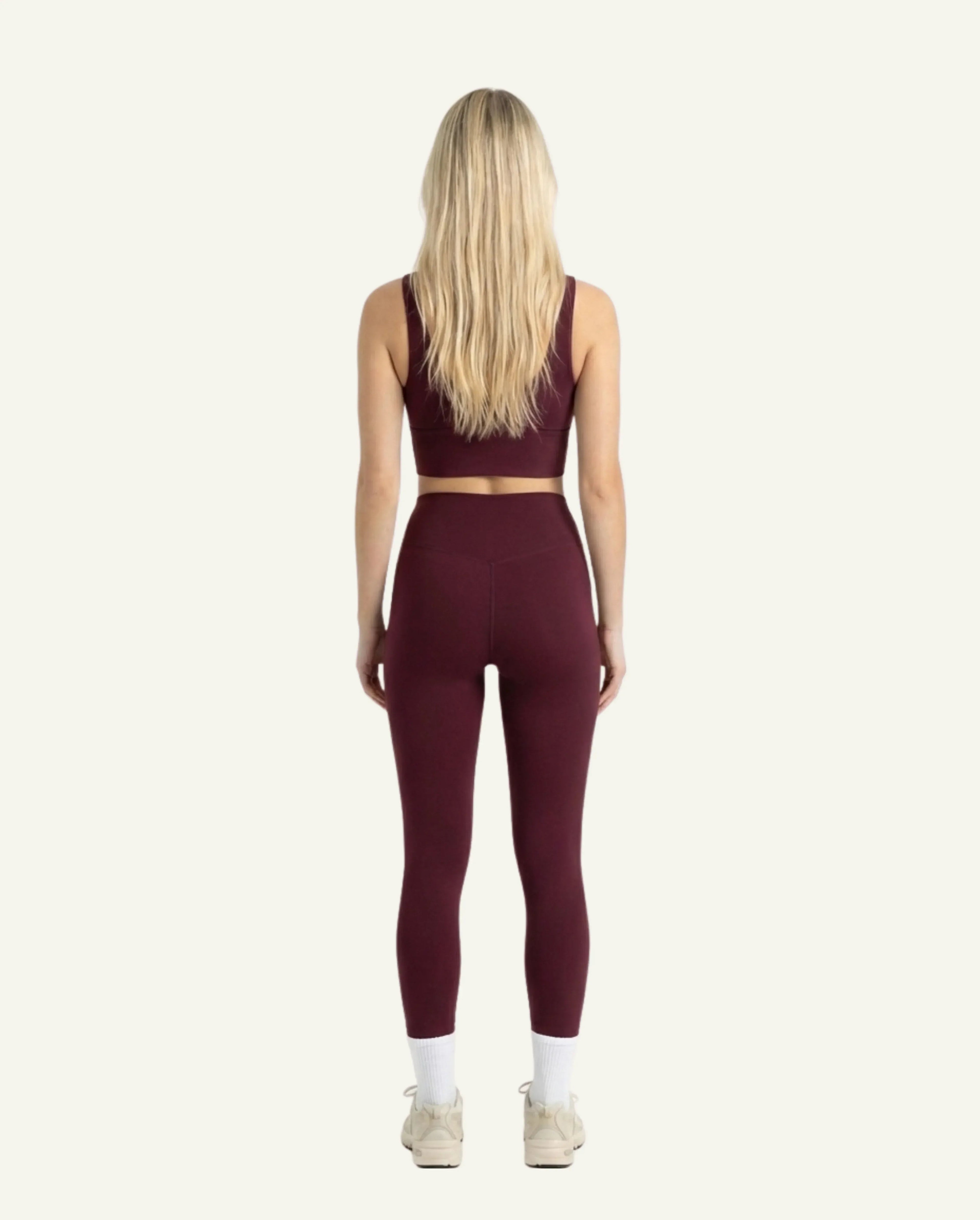 Women's Seacell Set: Leggings + Bra - Burgundy