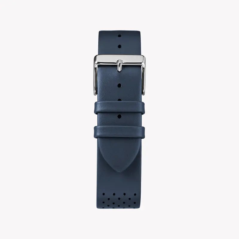 Timex Men's Blue Leather Watch, Silver Dial | Tw2r97700