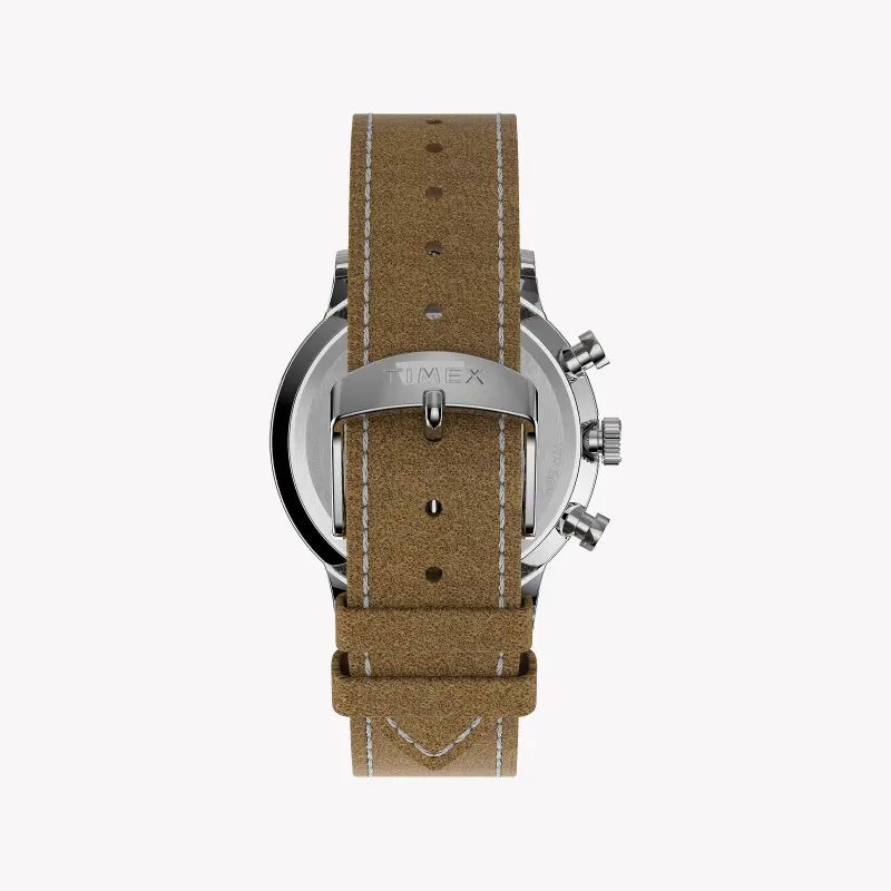 Timex Men's Stainless Steel Tan Band, Silver Dial | Tw2t71200