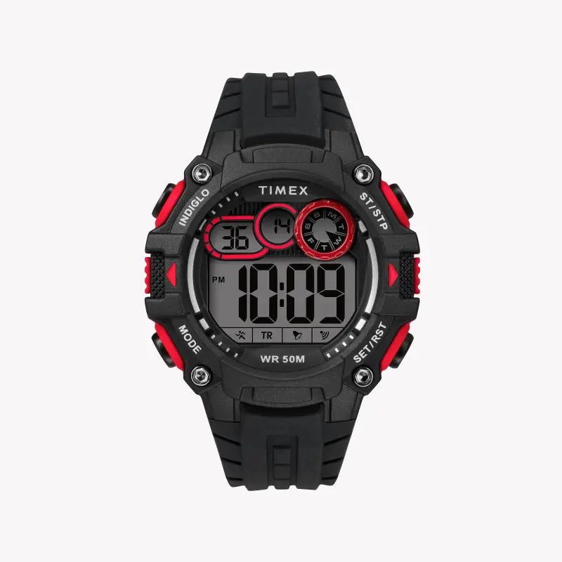 Timex Men's Black Silicone Watch, Digital Dial | Tw5m27000