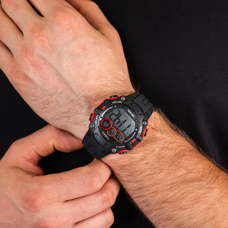 Timex Men's Black Silicone Watch, Digital Dial | Tw5m27000