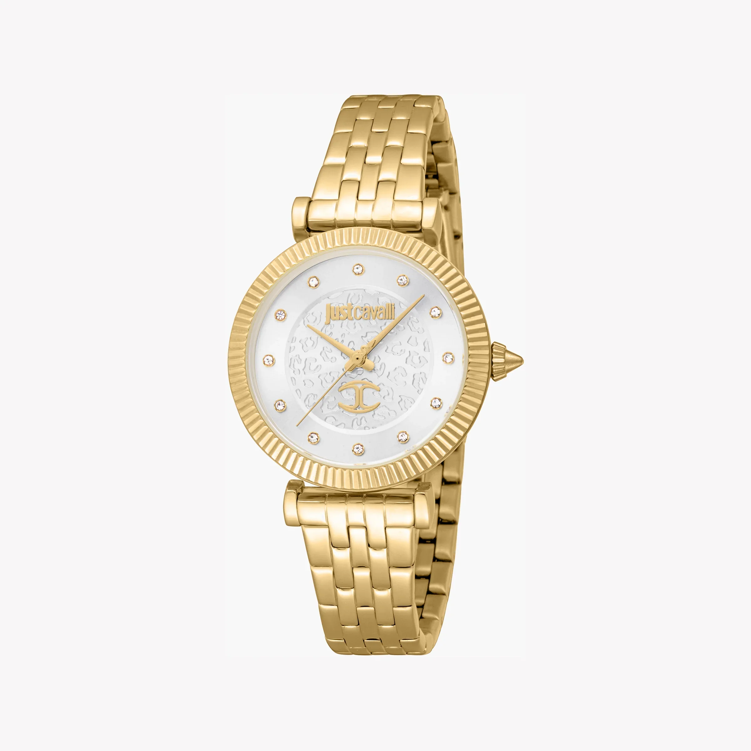 Just Cavalli Women's Gold Watch, Silver Dial | Jc1l266m0025