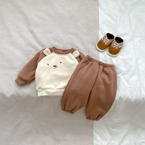 Arrival Autumn Baby Kids Long Sleeves Cute Bear Design Pullover and Versatile Pants – Cute Matching Set