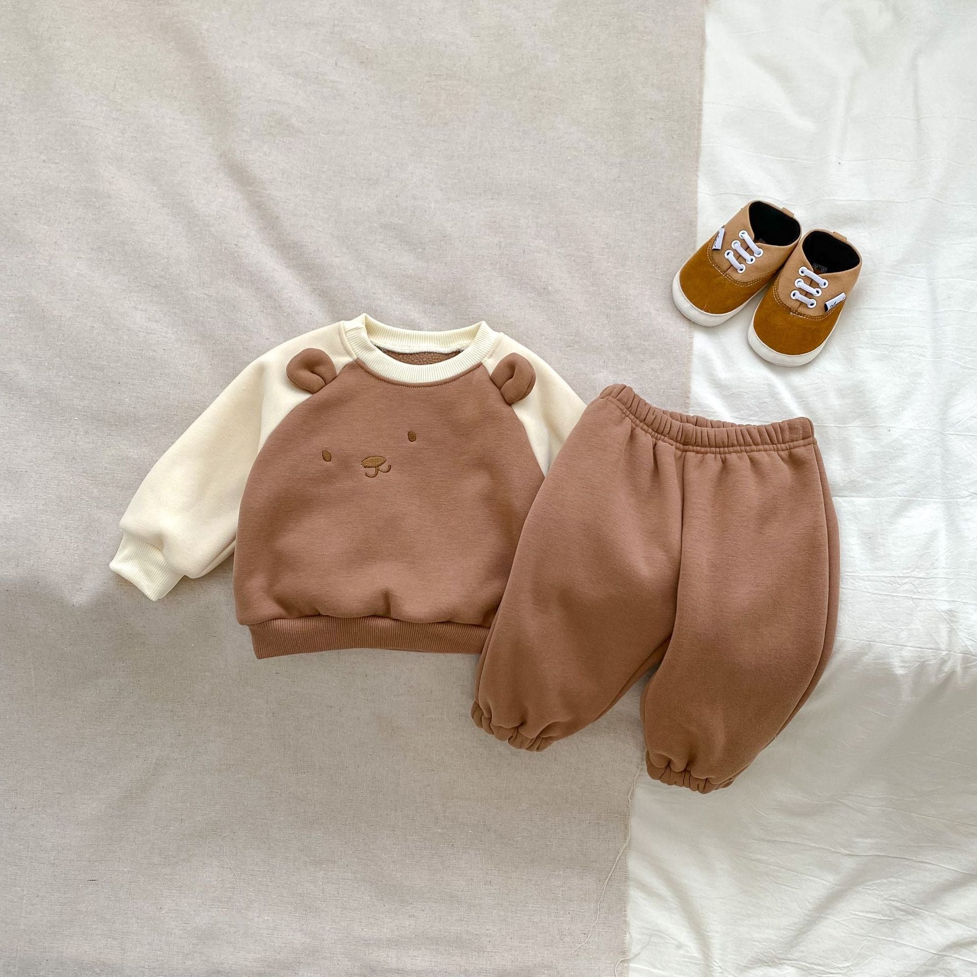 Arrival Autumn Baby Kids Long Sleeves Cute Bear Design Pullover and Versatile Pants – Cute Matching Set