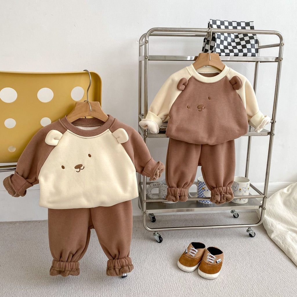Arrival Autumn Baby Kids Long Sleeves Cute Bear Design Pullover and Versatile Pants – Cute Matching Set