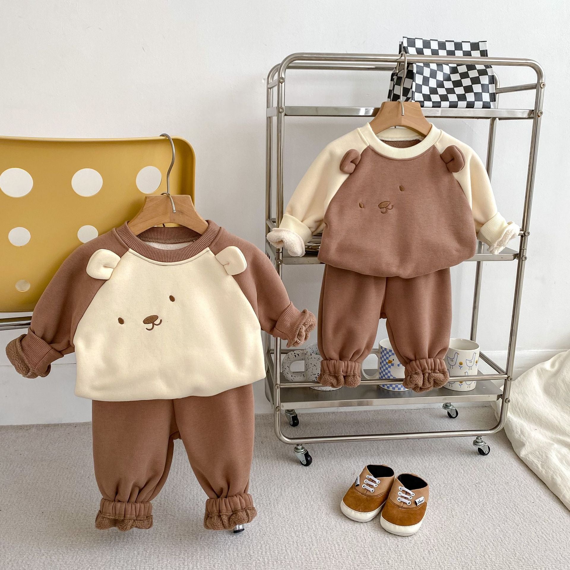 Arrival Autumn Baby Kids Long Sleeves Cute Bear Design Pullover and Versatile Pants – Cute Matching Set